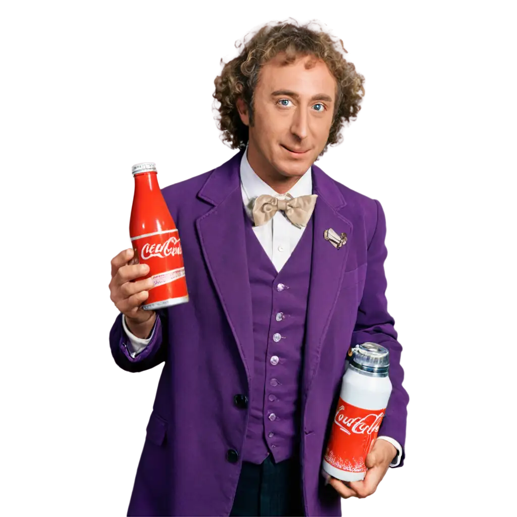 Gene-Wilder-Willy-Wonka-PNG-Image-Holding-Coca-Cola-Classic-Costume-with-Modern-Refreshment