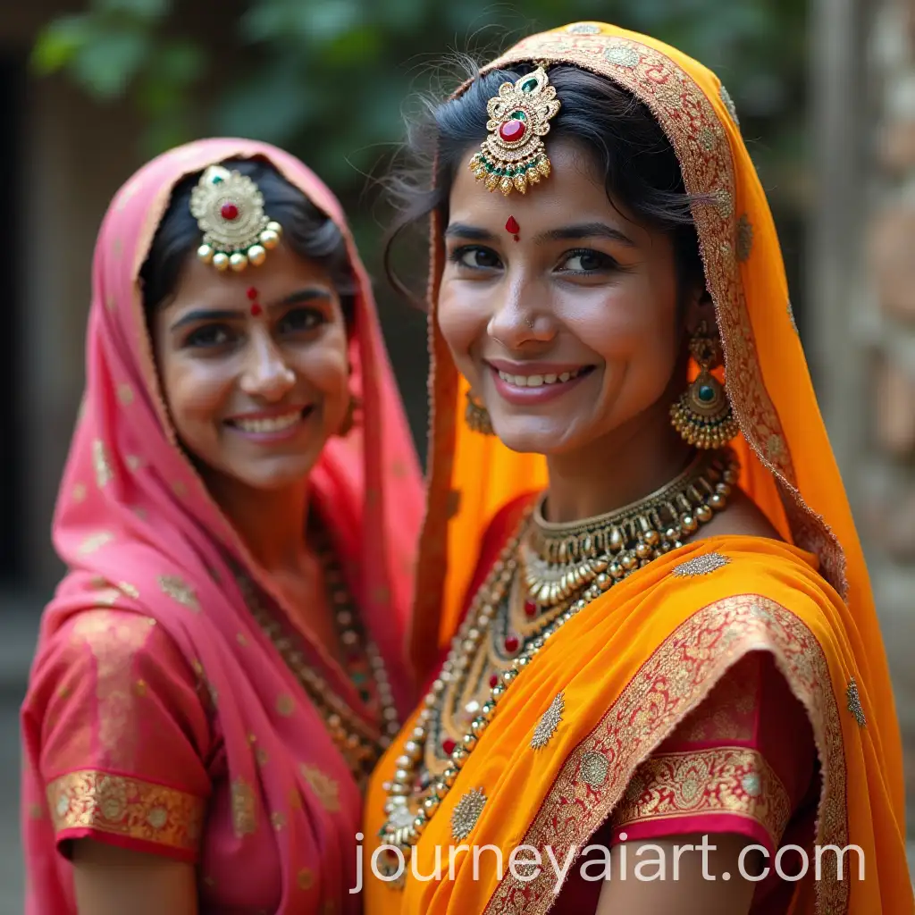 Vibrant-Gathering-of-Indian-Auntys-Engaging-in-Festive-Activities