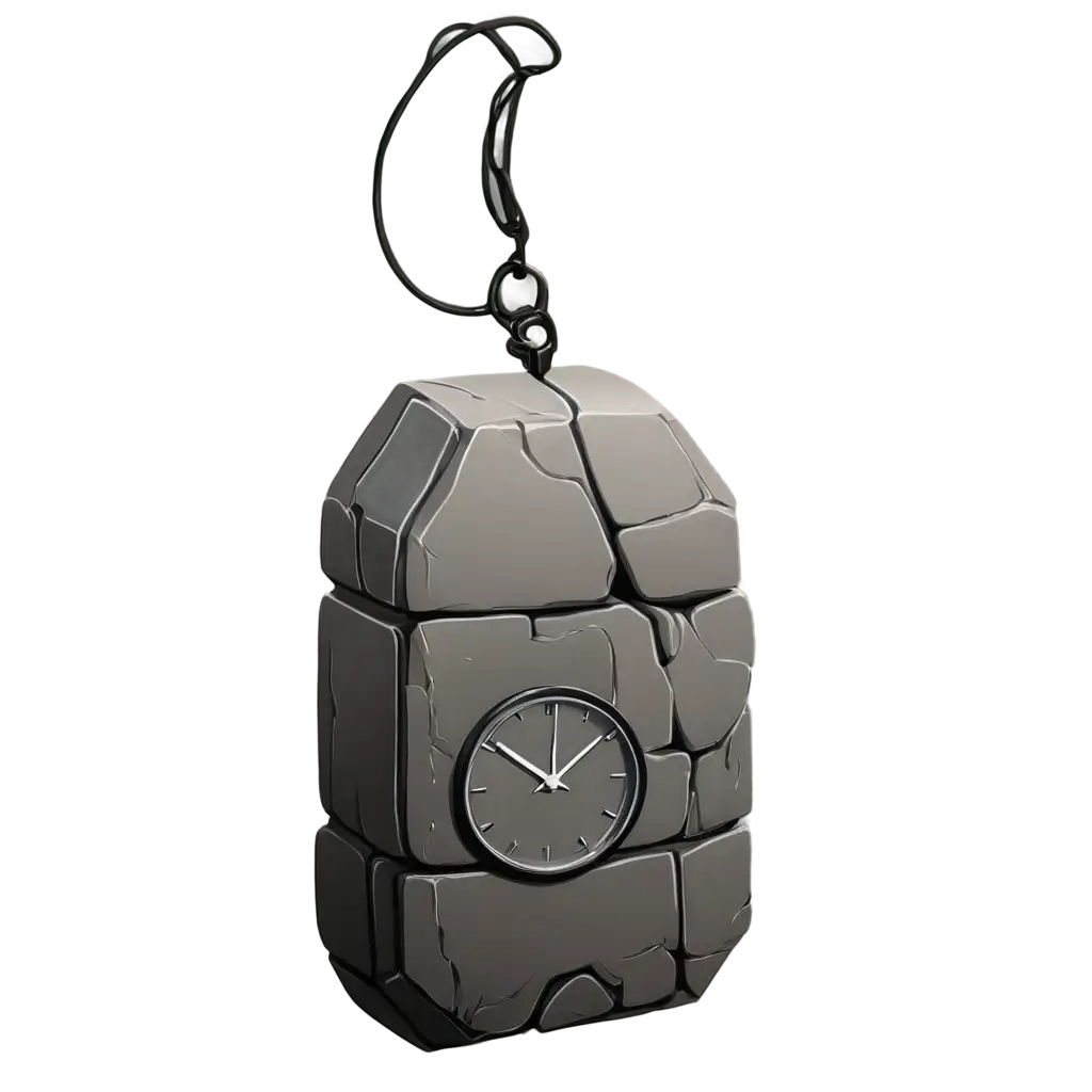 time bomb with retangular shape, brick stone, anime style