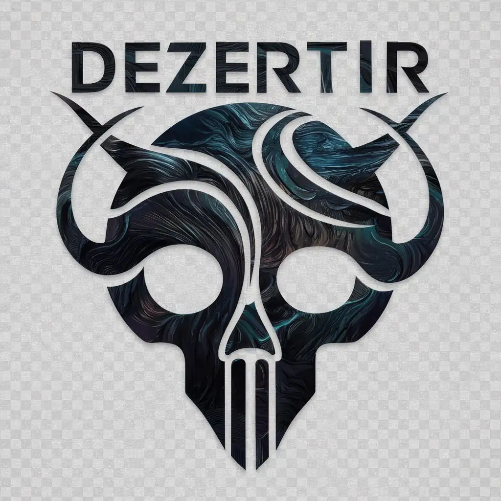 a logo design,with the text "DEZERTIR", main symbol:Dark souls,complex,be used in Others industry,clear background