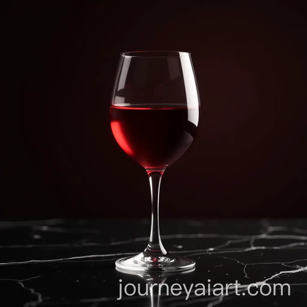 Hyperrealistic-Glass-of-Red-Wine-on-Luxurious-Black-Marble-Table
