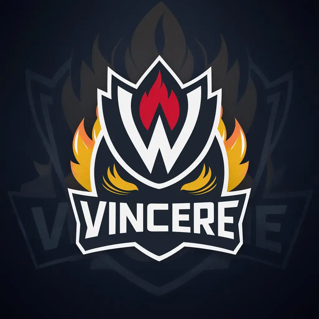 LOGO Design For VINCERE EsportsInspired with Fire Element and Clear Background