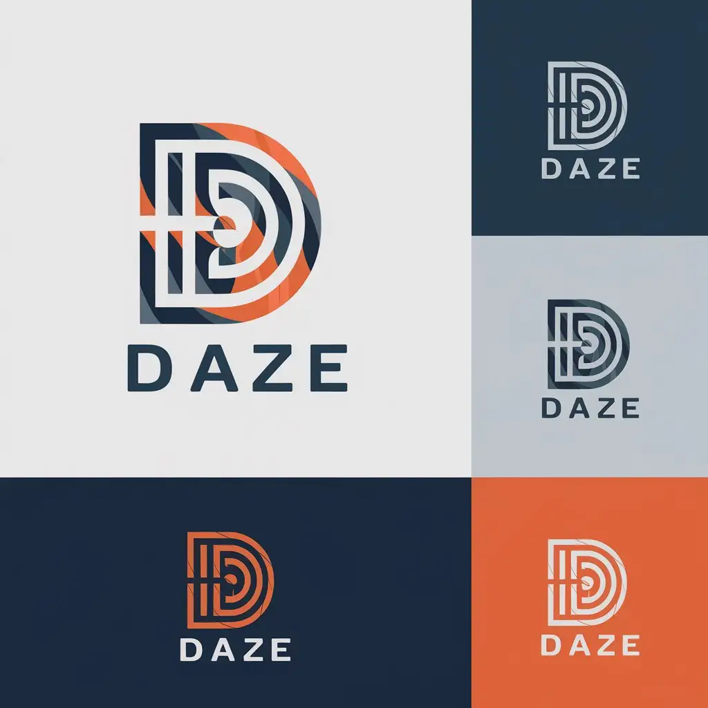 LOGO Design For Daze Realistic Letter Logo Design in Various Business Background Colors