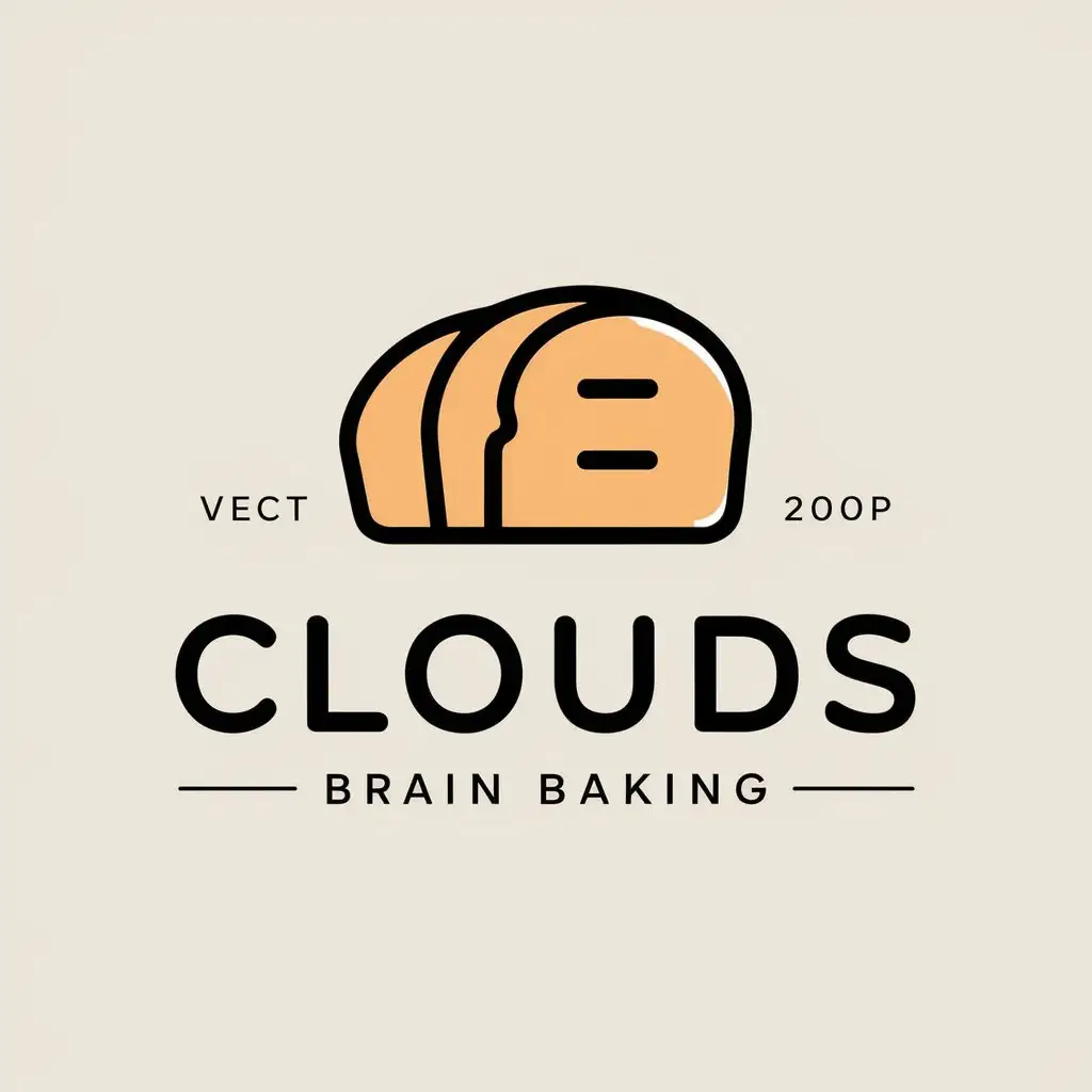 a vector logo design,with the text "clouds", main symbol:Bread, baking,complex,be used in Restaurant industry,clear background