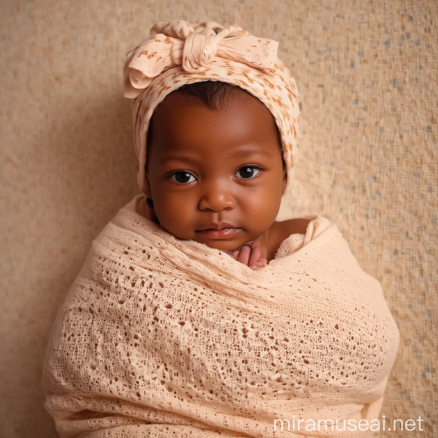 Newborn African American Baby Girl in 1970