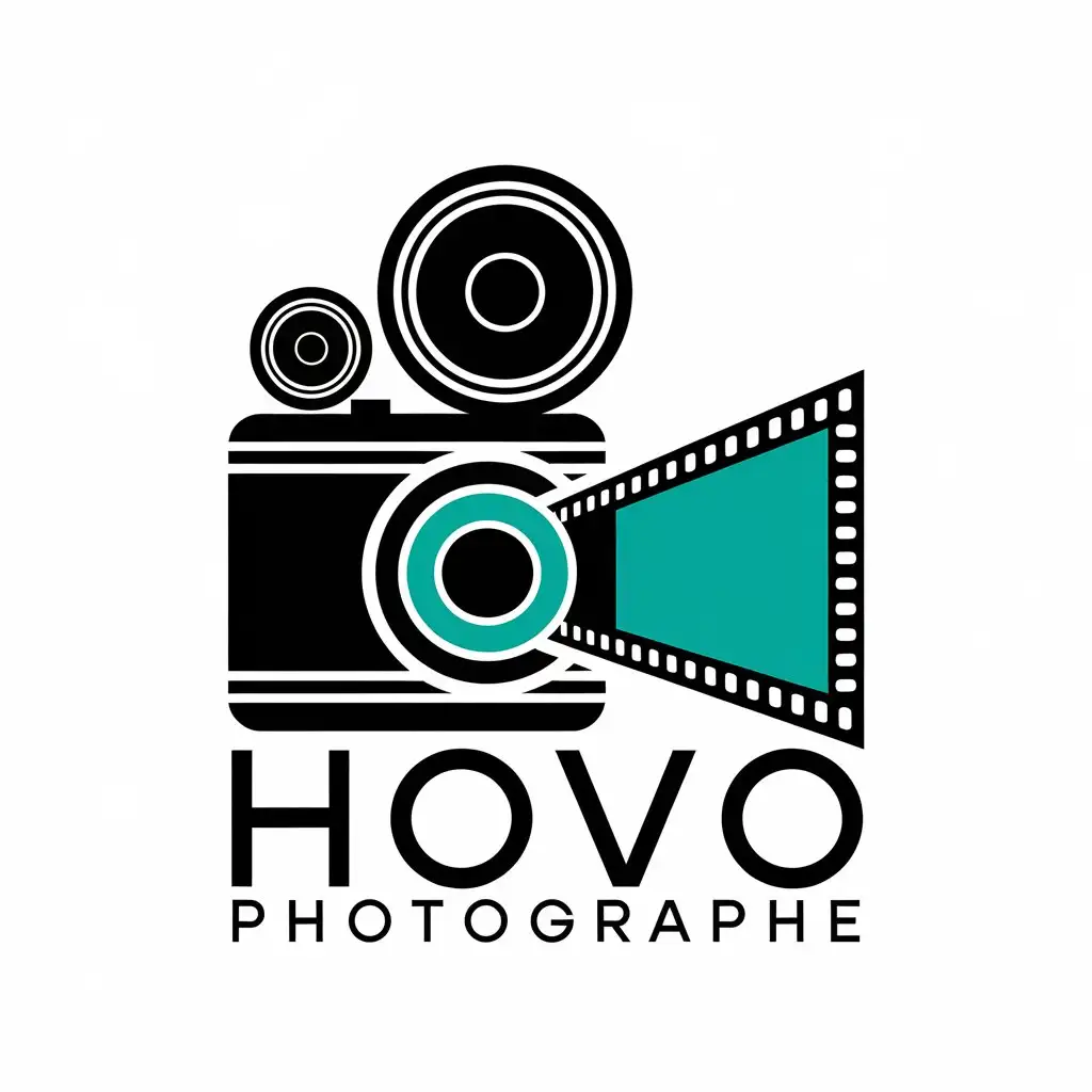 a vector logo design,with the text "Hovo photographe", main symbol:Hovo photographe,complex,be used in Internet industry,clear background