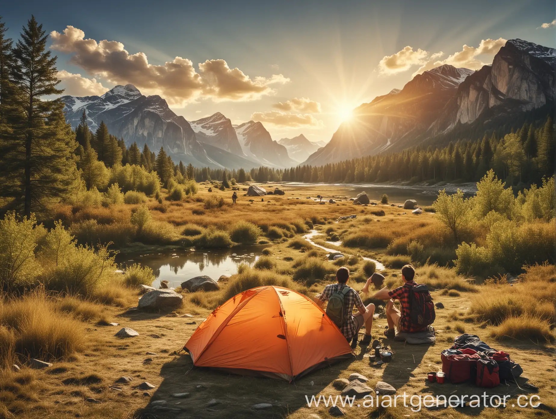 Joyful-Camping-Experience-Two-People-Enjoying-Nature