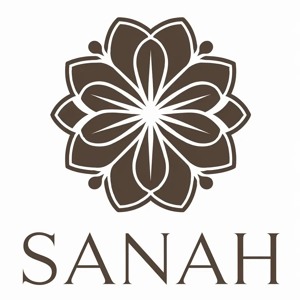 LOGO Design for SANAH Vector Logo Featuring a Flower for Beauty Spa Industry