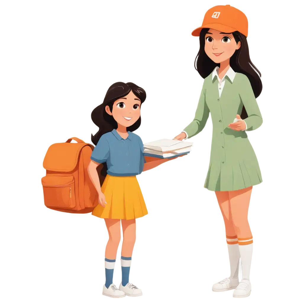 Cartoon-Girl-Receiving-Books-from-Postman-PNG-Image-Perfect-for-Educational-and-Creative-Use