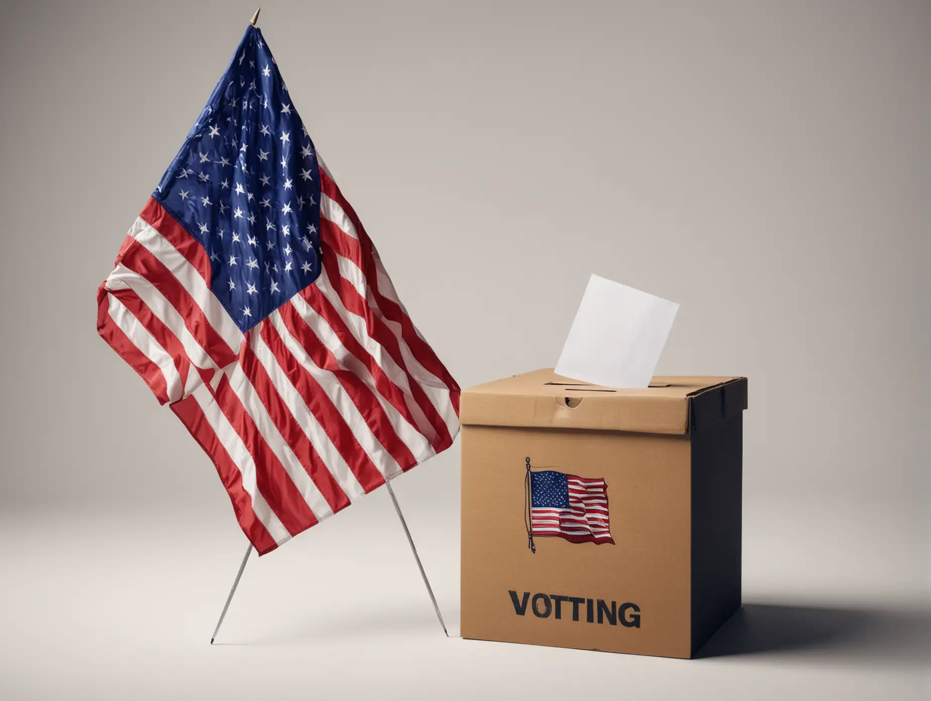 American Flag and Voting Box in Patriotic Election Scene