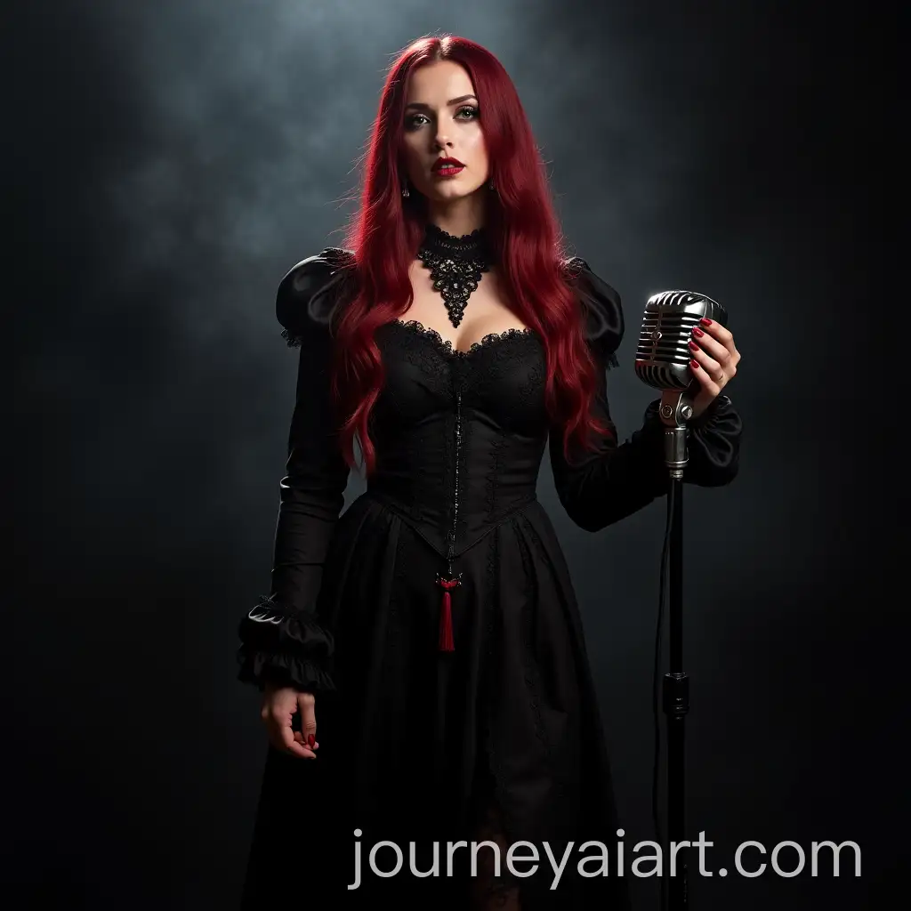 Crimson-Rose-Gothic-Metal-Vocalist-in-Victorian-Dress-with-Vintage-Microphone