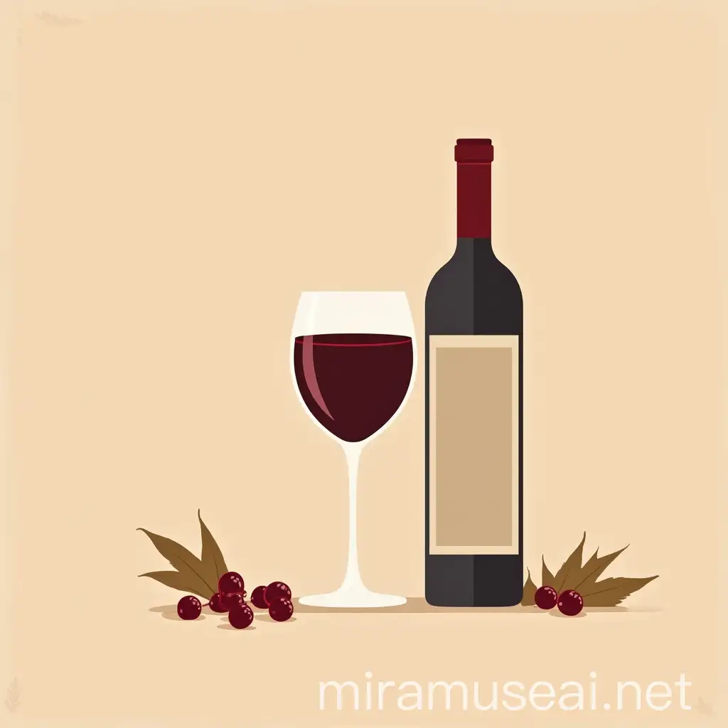 Minimalist Vector Illustration of Wine in November