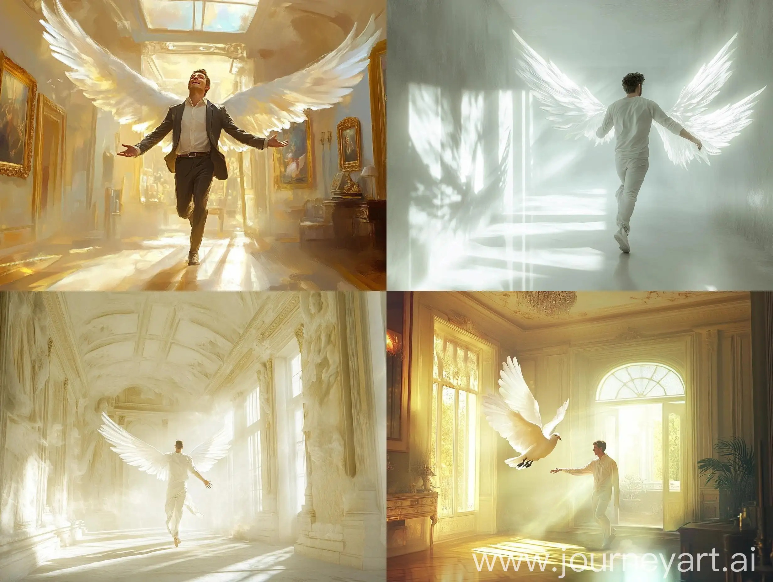 Man-Joyfully-Pursuing-Angel-in-Bright-Room