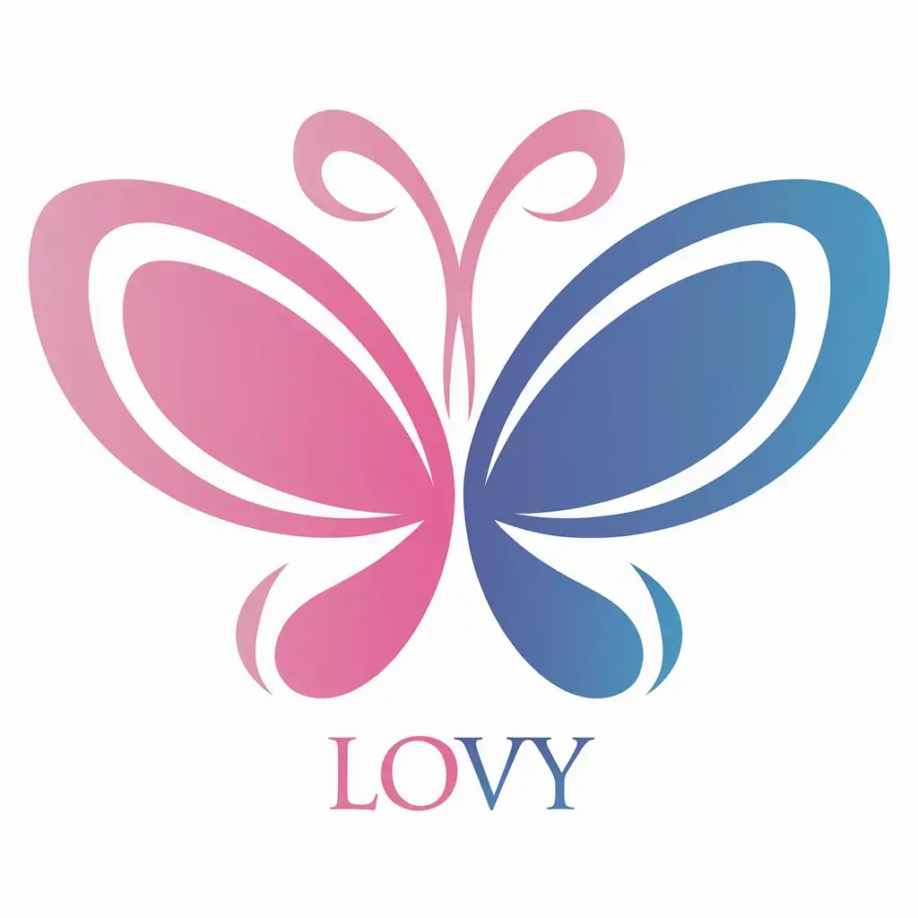 LOGO Design for LOVY Pink Blue Butterfly for Beauty Spa Industry