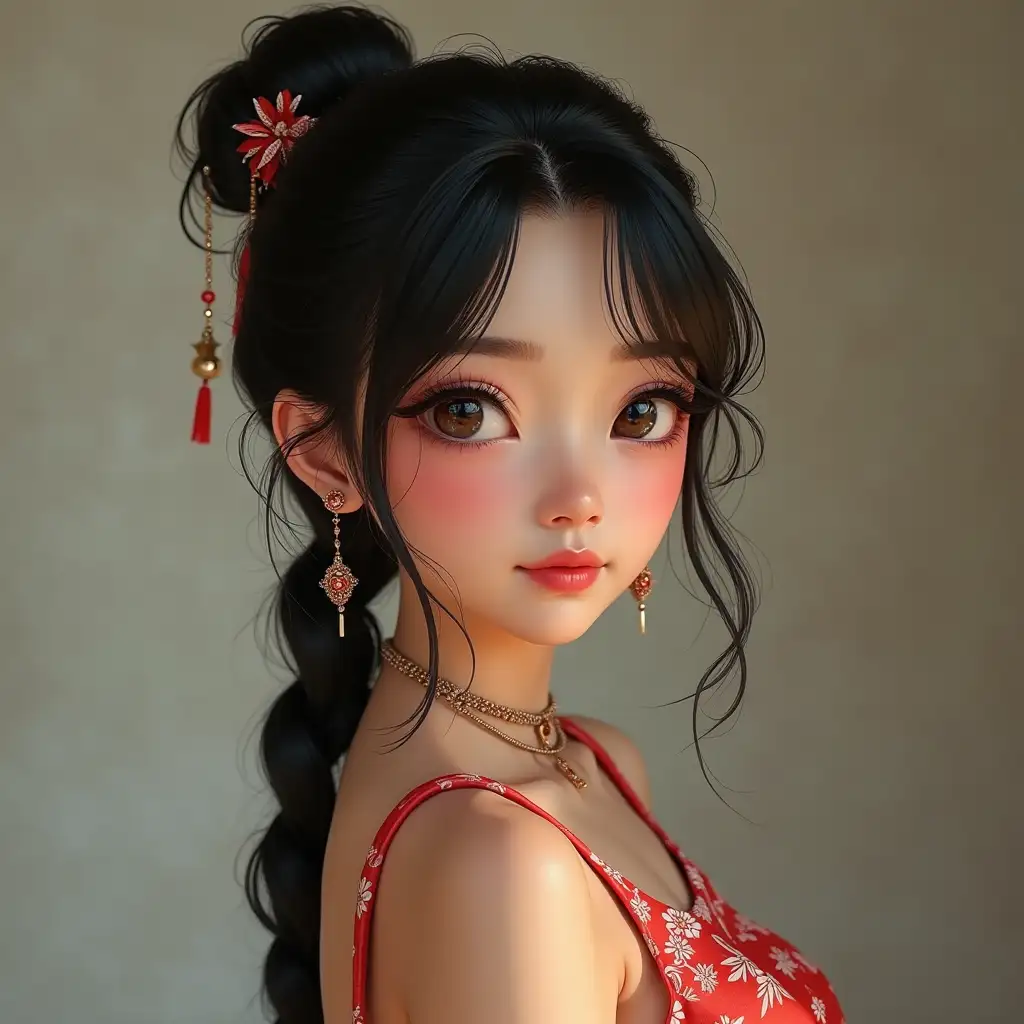 A Chinese girl, super real, super accurate