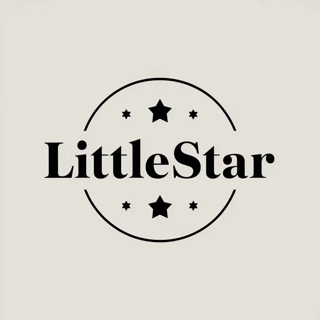 a vector logo design,with the text "LittleStar", main symbol:Stars,Moderate,be used in K-pop industry,clear background