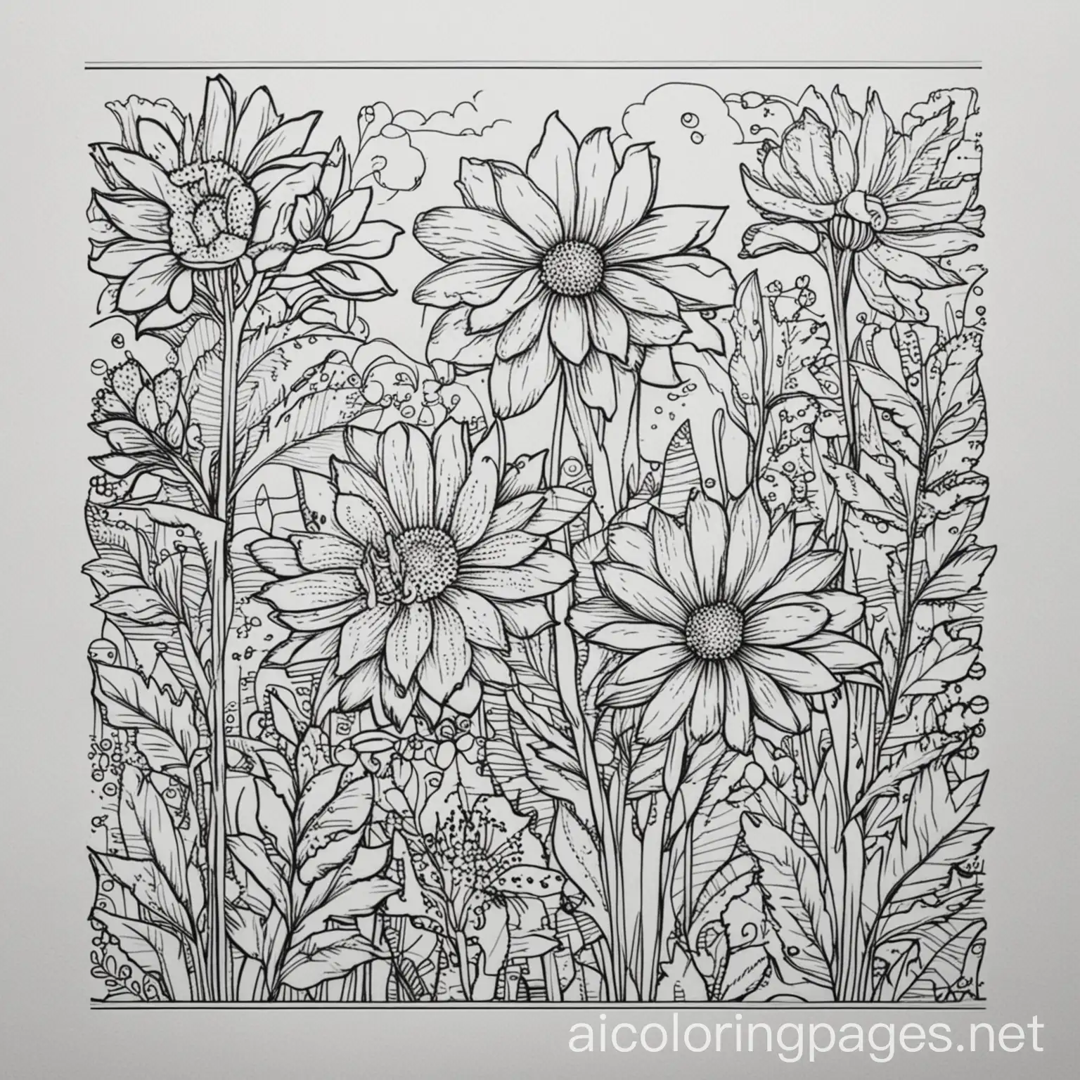 Spring-Adult-Coloring-Page-Simple-Line-Art-on-White-Background