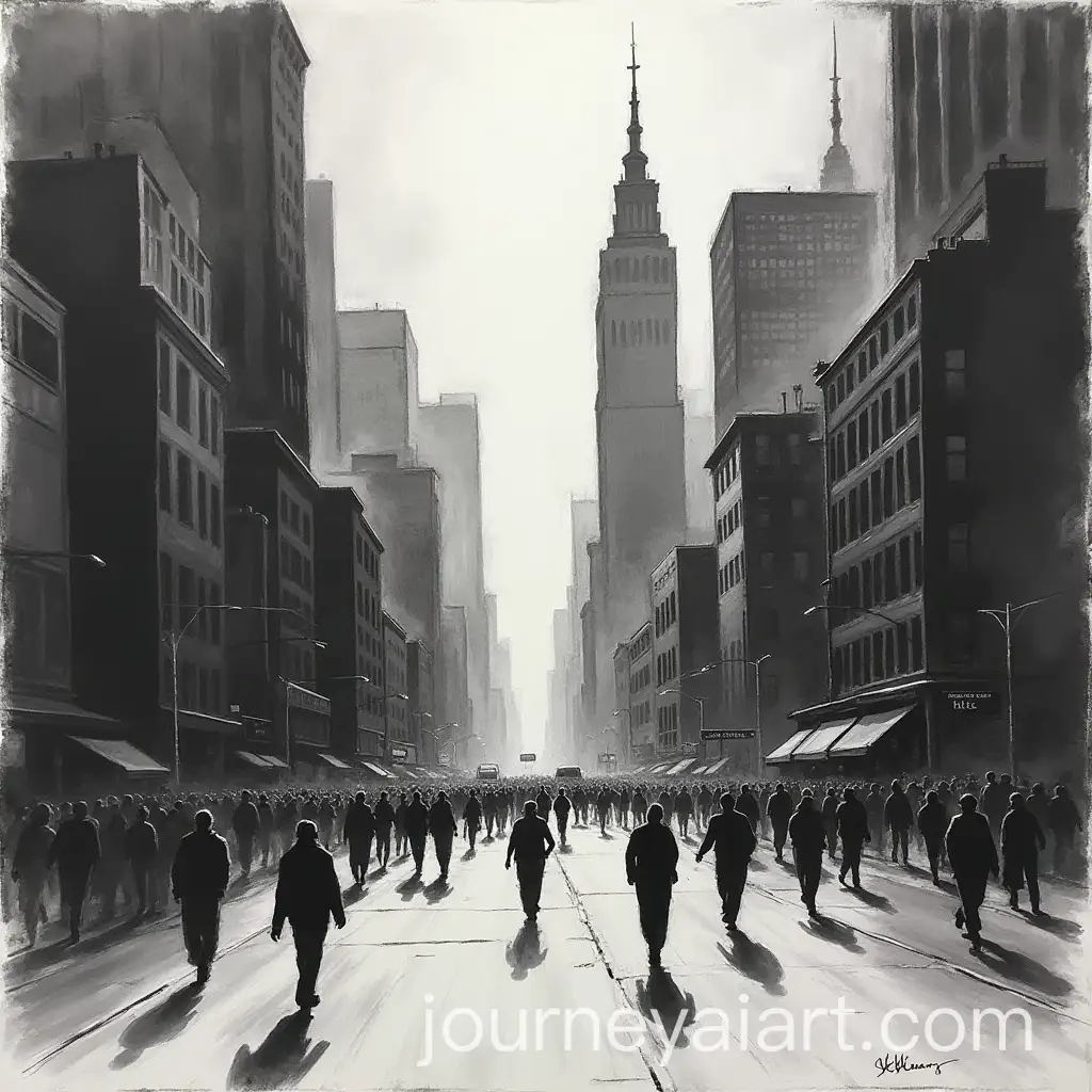 Charcoal-Art-Depicting-a-Bustling-Cityscape