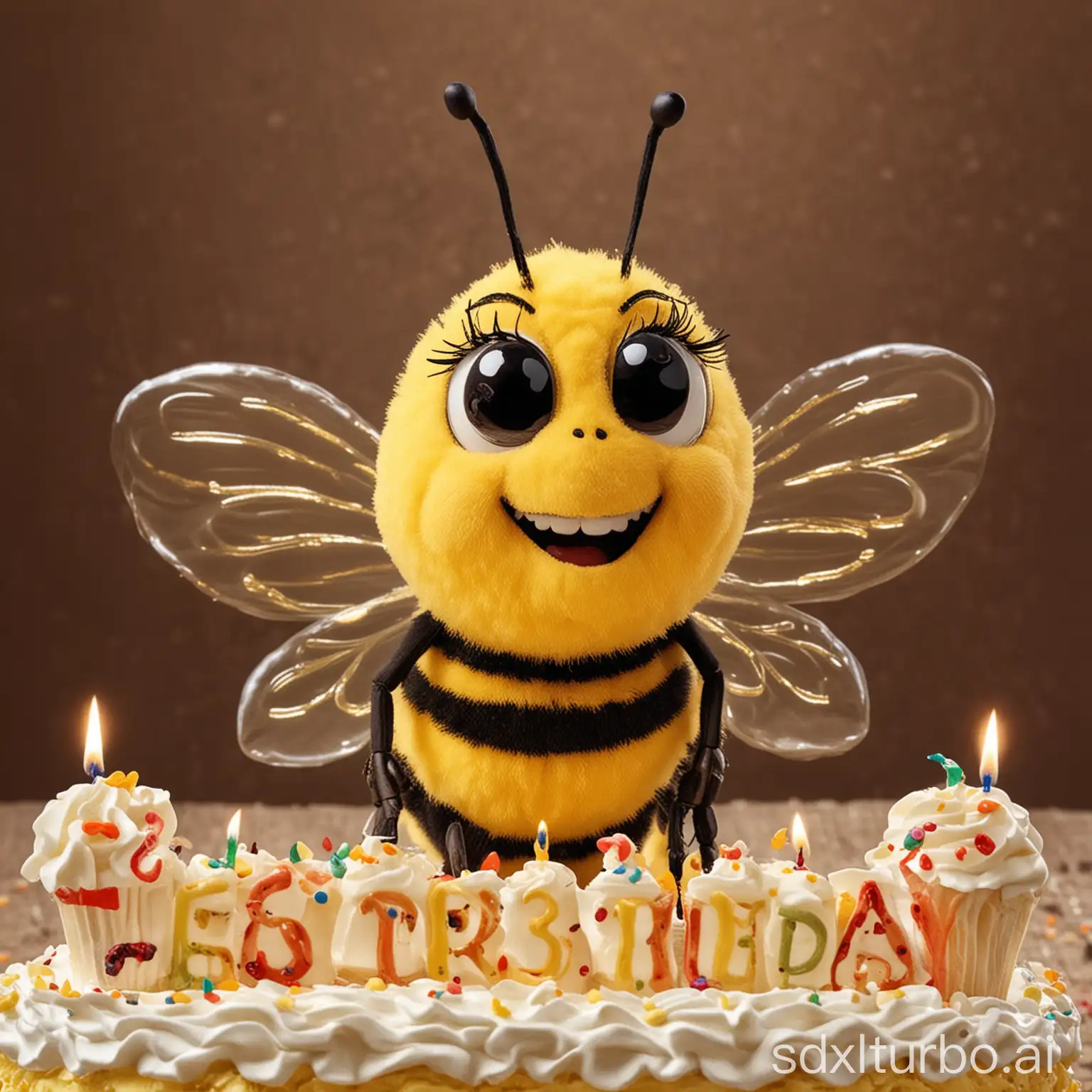 Cheerful-Bee-Celebrates-Birthday-with-Balloons-and-Cake