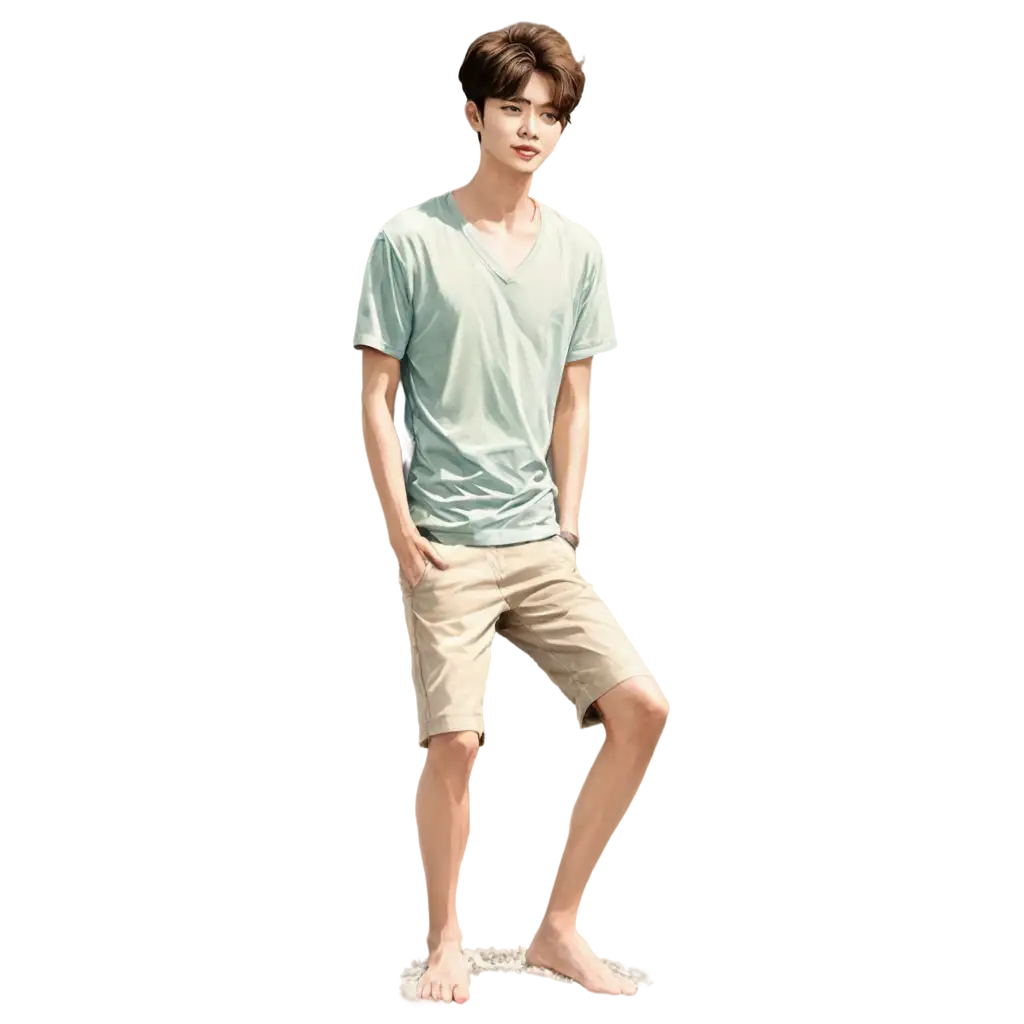 Lee-Jong-Suk-Illustration-on-the-Beach-PNG-HighQuality-Image-for-Digital-Art-Design