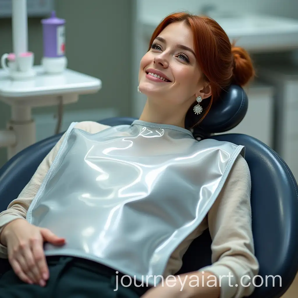 Realistic-Dental-Treatment-with-Stylish-Woman-in-Transparent-PVC-Bib