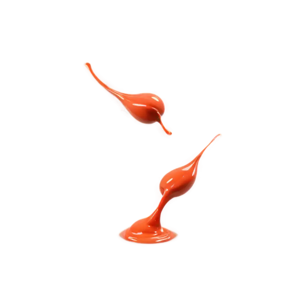 A high-quality, realistic image of two separate sauce splashes — one of thick, creamy chicken sauce and the other of rich, red tomato sauce — both in mid-air with dynamic movement, no background (transparent), captured with DSLR-style lighting and detail, perfect for product mockups or food ads