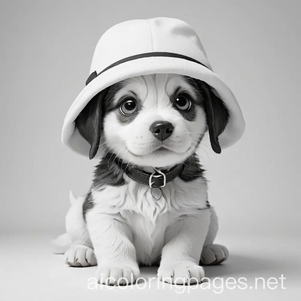 Cute-Puppy-in-Winter-Hat-Coloring-Page