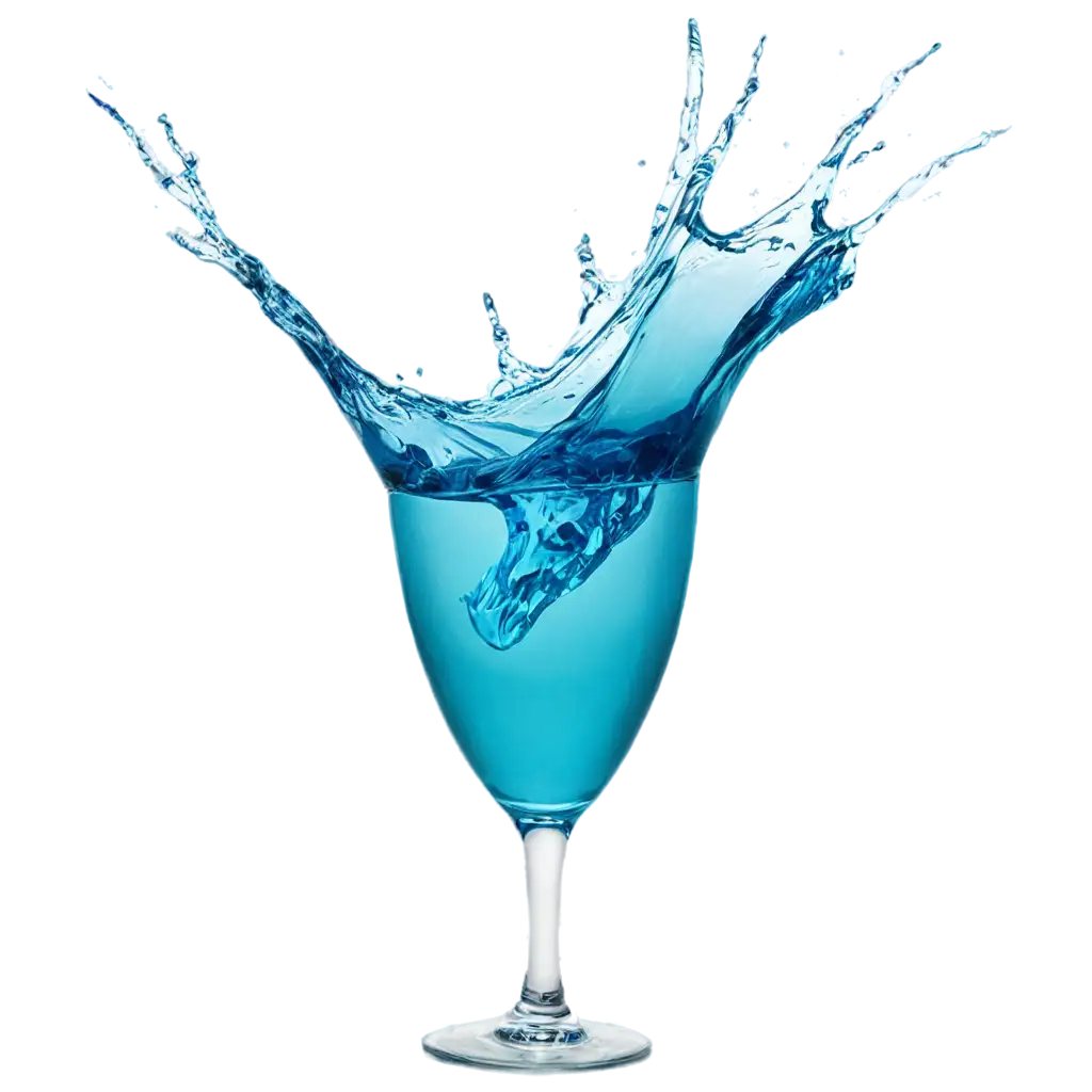 HighQuality-PNG-Image-of-a-Glass-Full-of-Blue-Water-with-Splashing-Effect