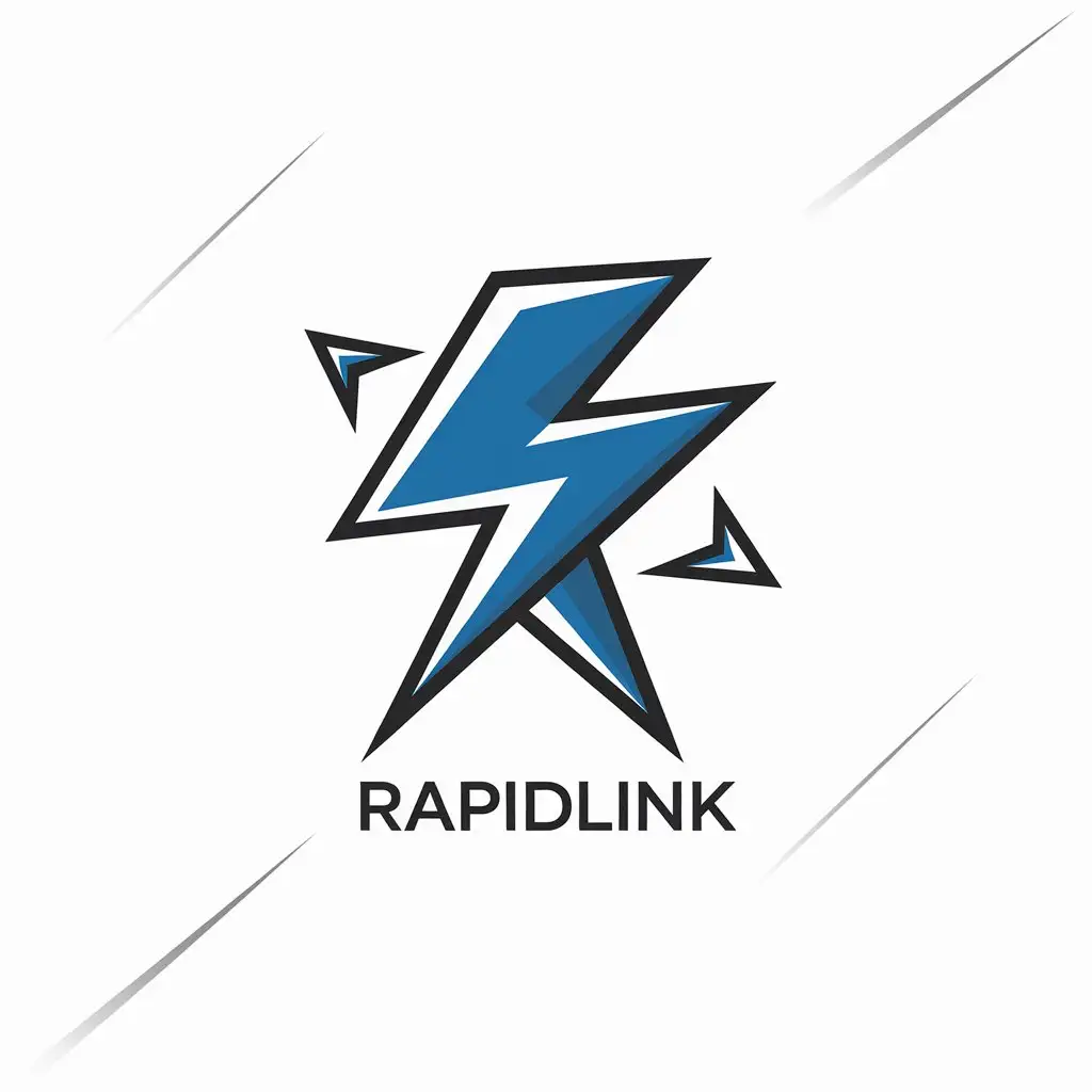 LOGO Design for RapidLink Lightning Symbol Vibrant and Dynamic Energy with Clear Background