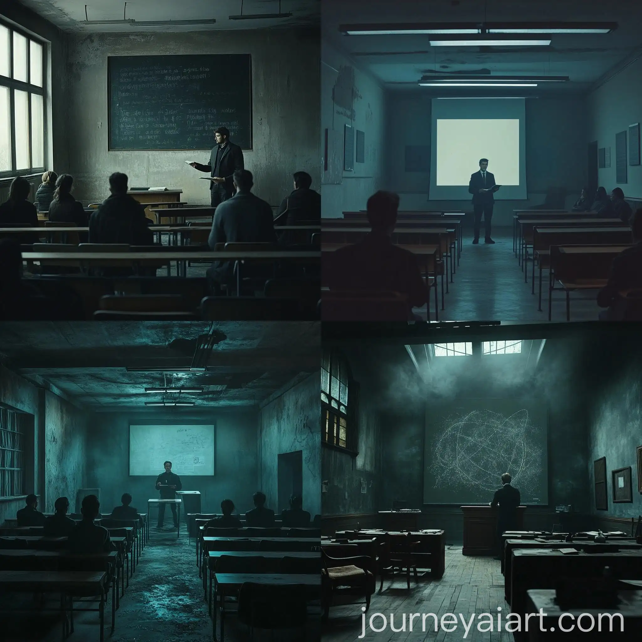 Professor-Teaching-in-a-Cold-and-Cinematic-Classroom-Setting