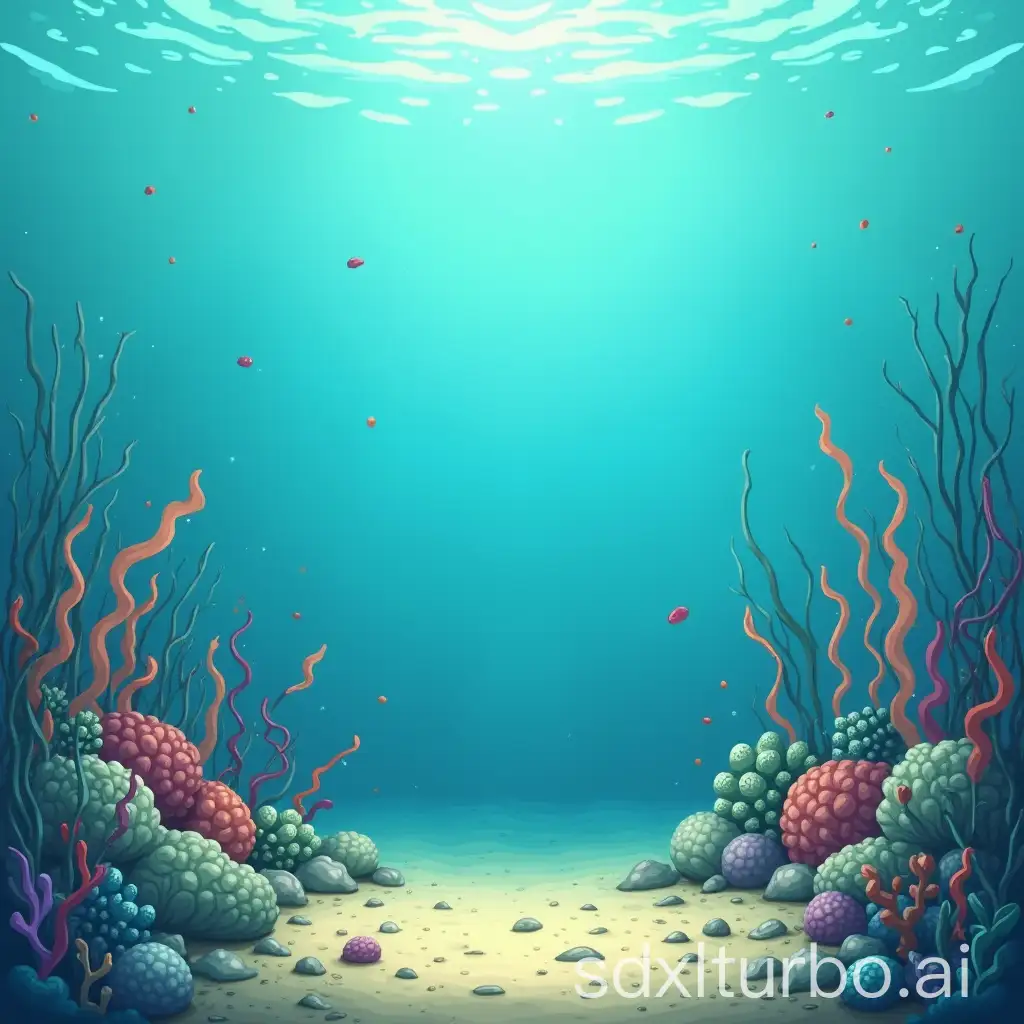 Cartoon-Underwater-Scene-with-Seaweed