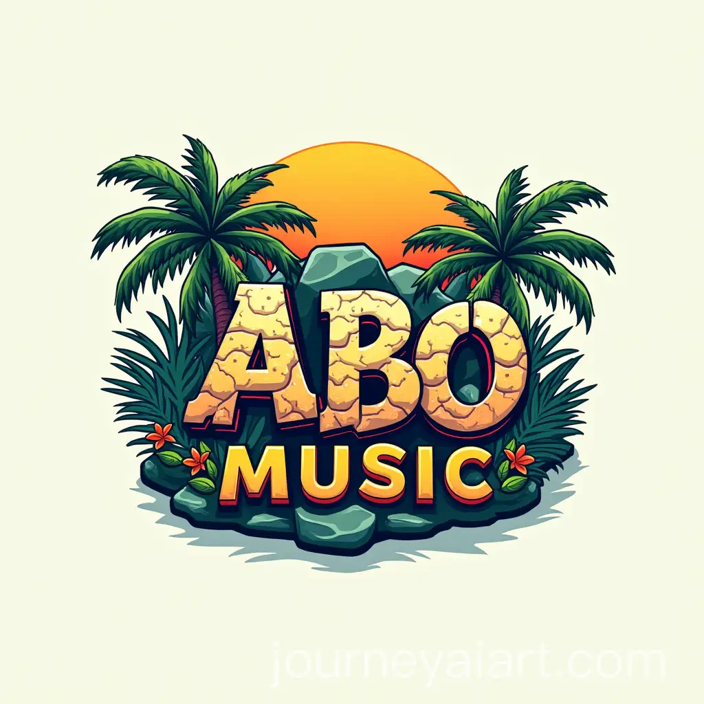 Tropical-Electronic-Music-Logo-with-Mayan-Influence-and-Vibrant-Colors