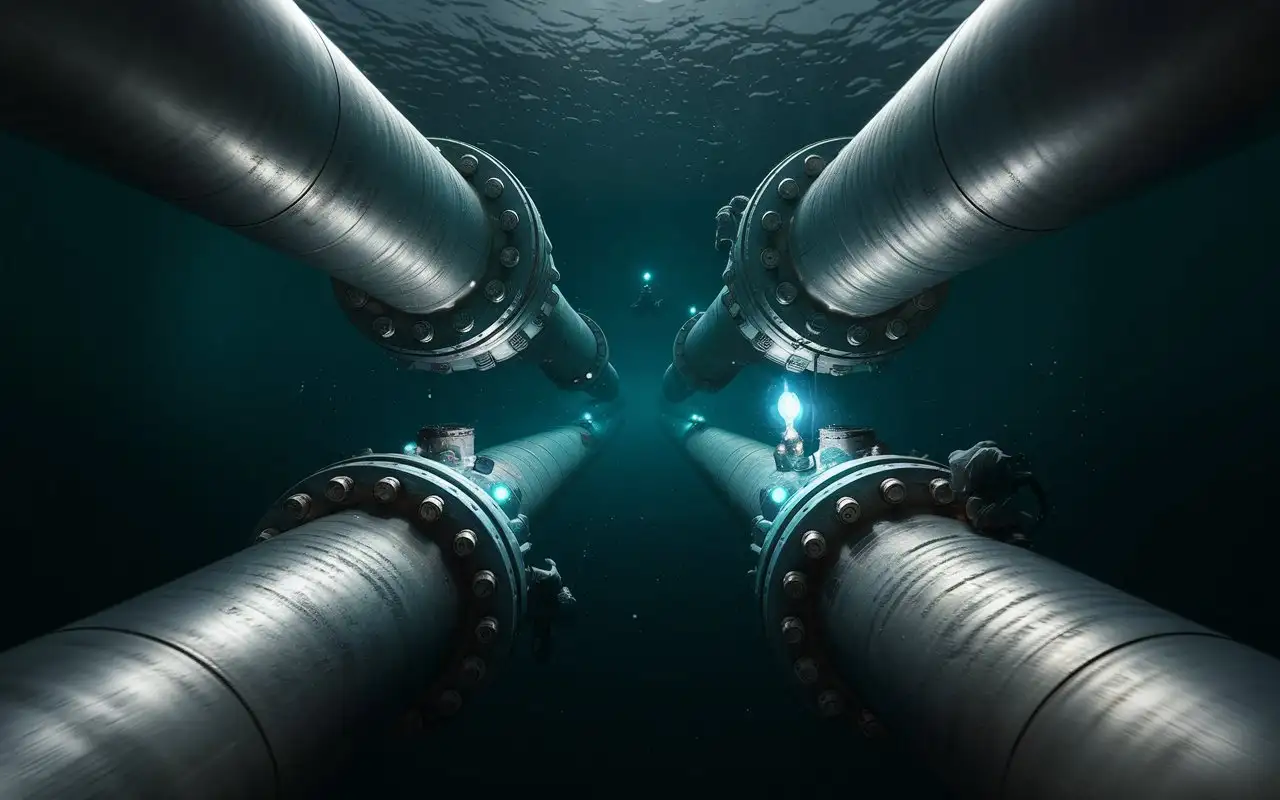 Massive Underwater Oil Pipelines with Mysterious and Dangerous Object