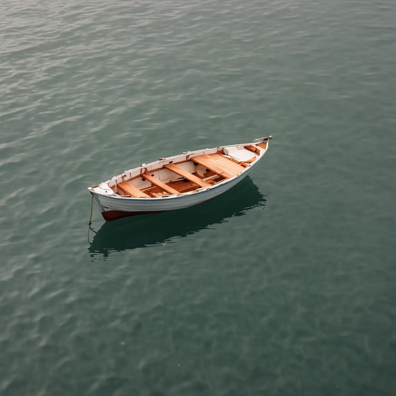 Serene-Small-Boat-Floating-on-Tranquil-Waters