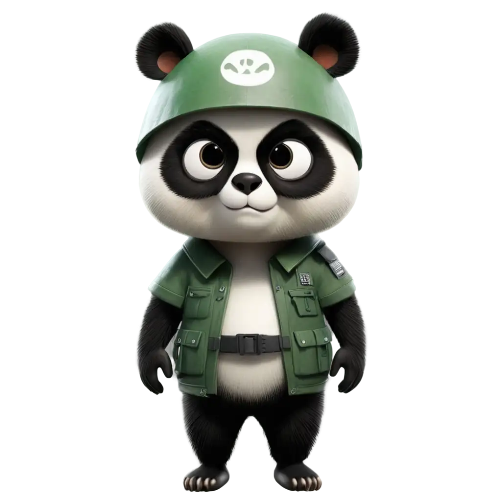 Fluffy-3D-Panda-in-Dark-Green-Tactical-Helmet-PNG-HighQuality-Image-for-Creative-Use