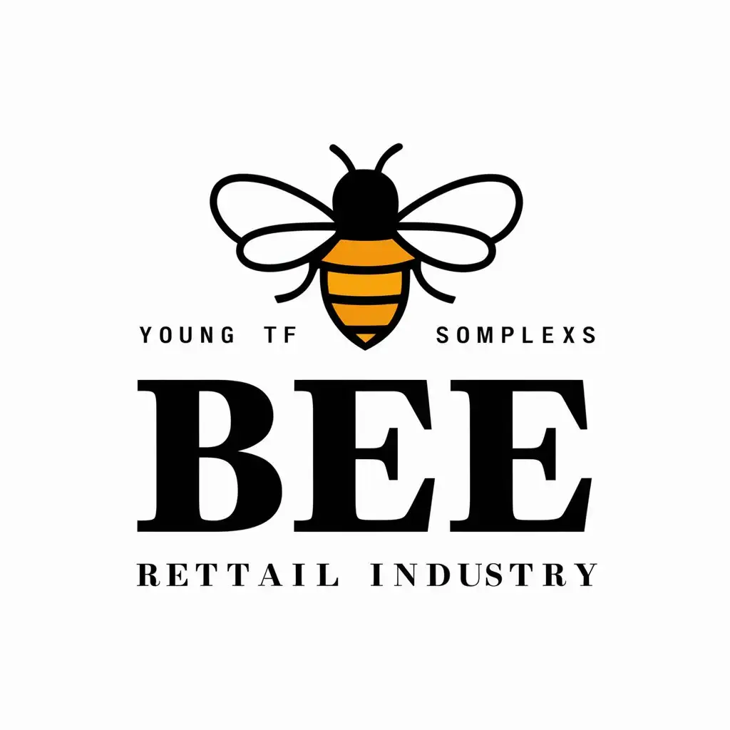 a vector logo design,with the text "bee", main symbol:YOUNG TF,complex,be used in Retail industry,clear background