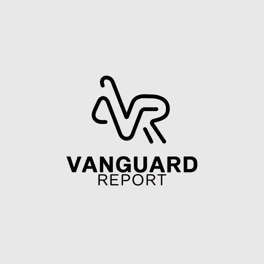 LOGO Design for Vanguard Report Minimalistic Line Symbol with Clear Background for Entertainment Industry