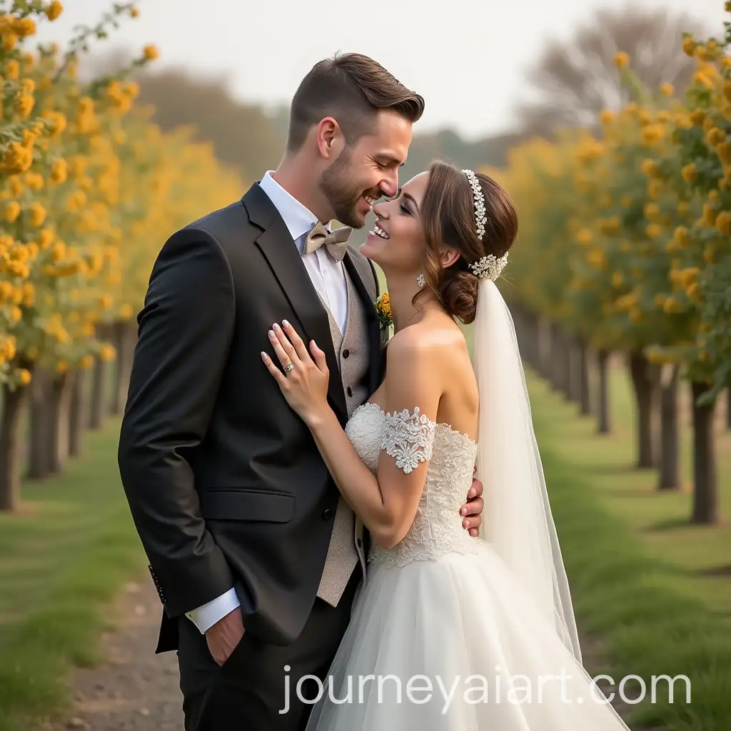 Romantic-Wedding-Scene-with-Bride-and-Groom-Smiling-Outdoors