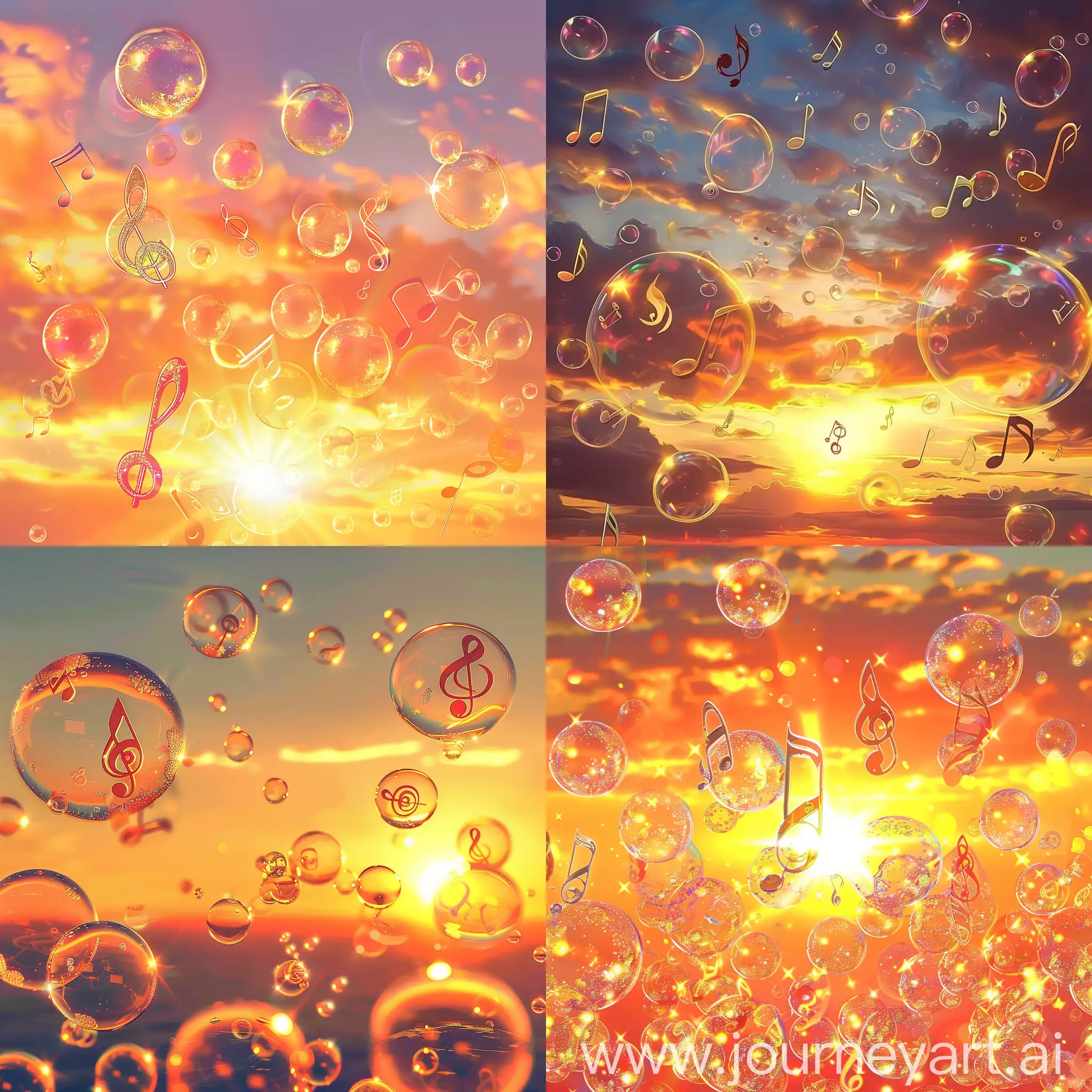 Joyful-Musical-Notes-Soap-Bubbles-at-Sunset