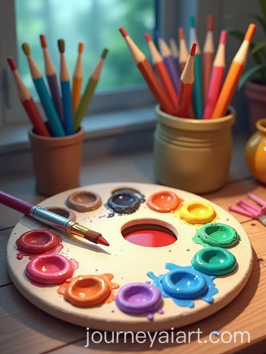 Colorful-Cartoon-Paint-Palette-with-Brushes-and-Pencils
