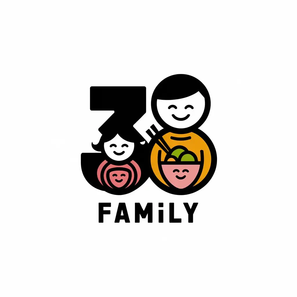 LOGO Design for 38 Family Japanese FoodInspired Family Symbol with Clear Background