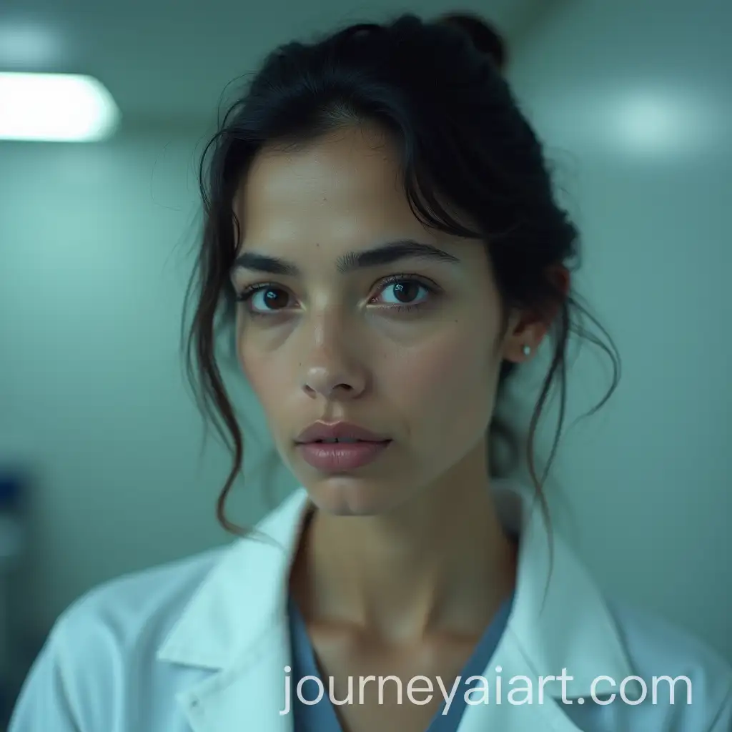 CloseUpAI-Image-Prompt-Expansion-Portrait-of-Latina-Forensic-Pathologist-in-1980sInspired-Autopsy-Lab