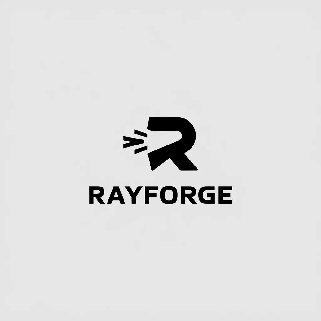 LOGO Design for Rayforge Minimalistic Ray Symbol on Clear Background