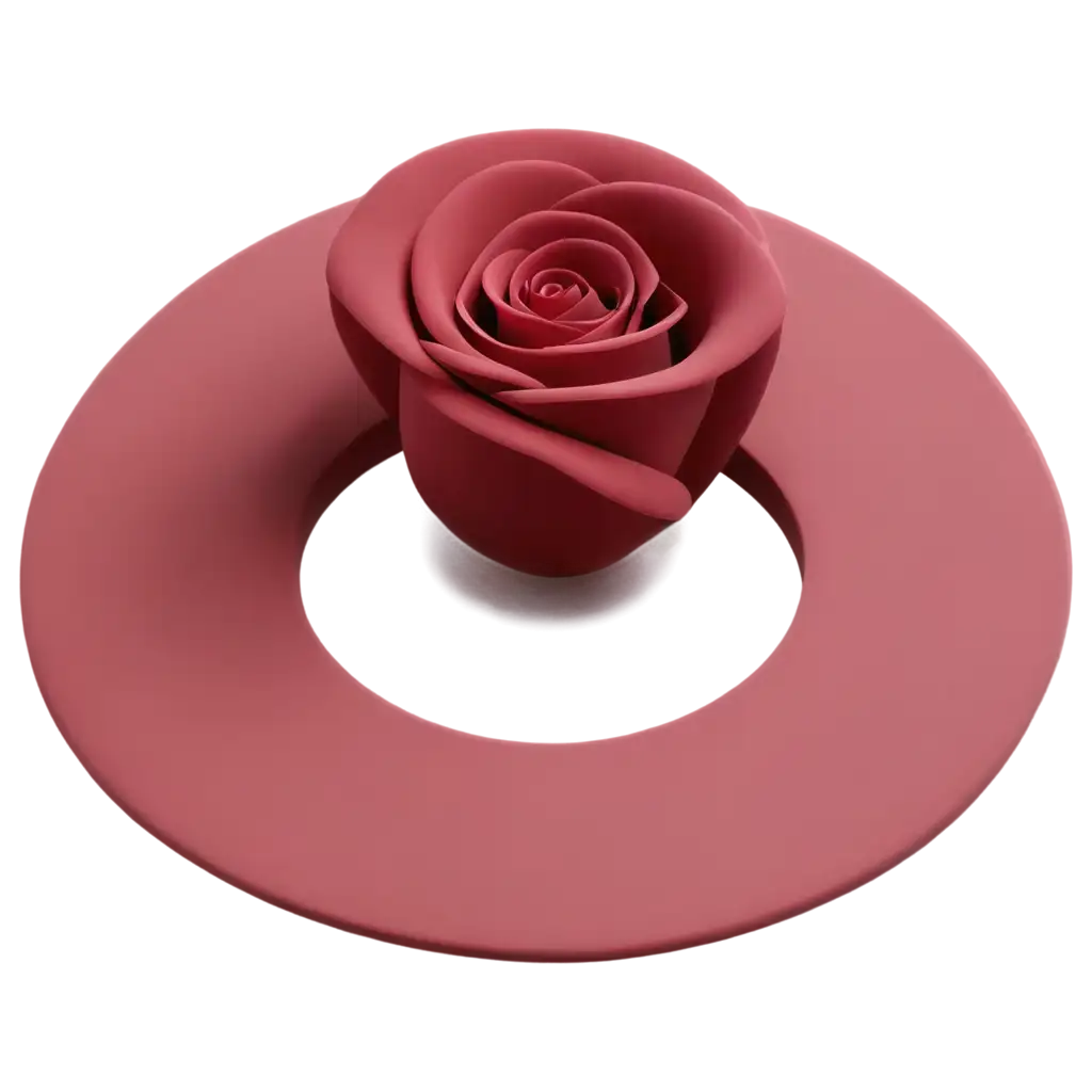 Rose-on-Round-Circle-Shape-PNG-HighQuality-Transparent-Image-for-Multiple-Uses