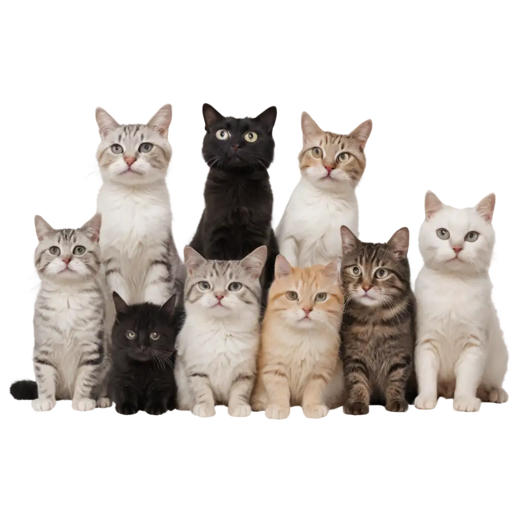 Many-Cats-PNG-Image-Expressive-Artwork-Featuring-Numerous-Feline-Companions