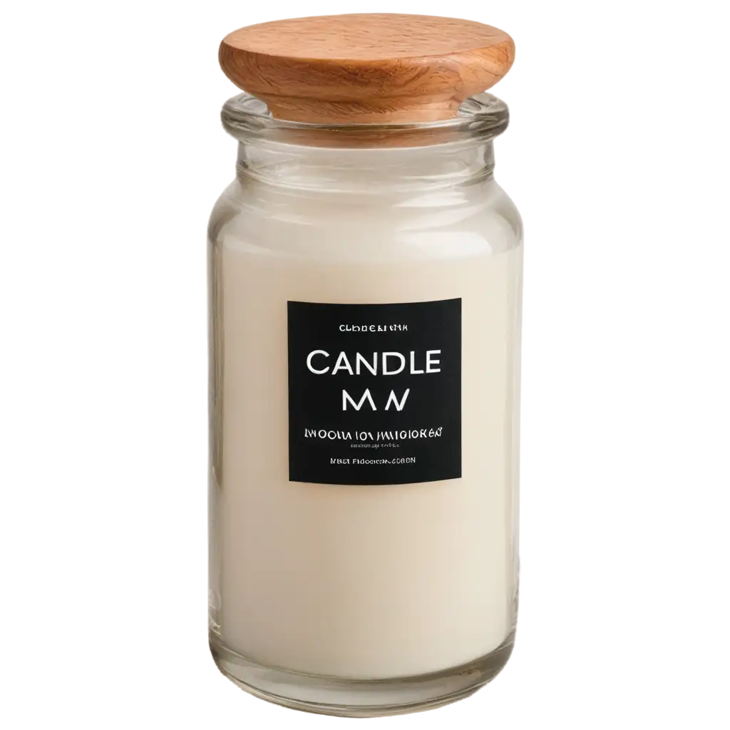 Candle-in-a-400ml-Glass-Jar-with-Wooden-Wick-PNG-Image-for-HighQuality-Clarity-and-Versatility