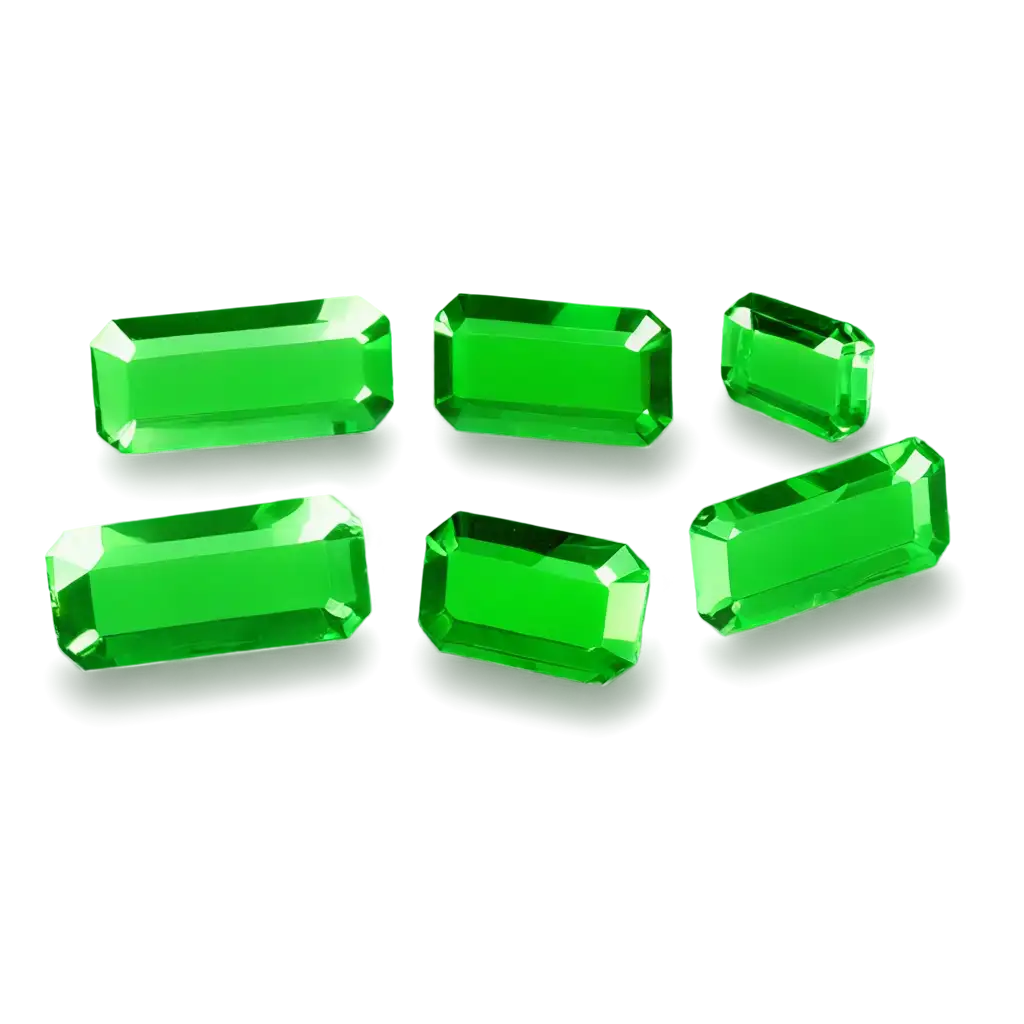 rectangle shaped longer wider green crystal no opacity