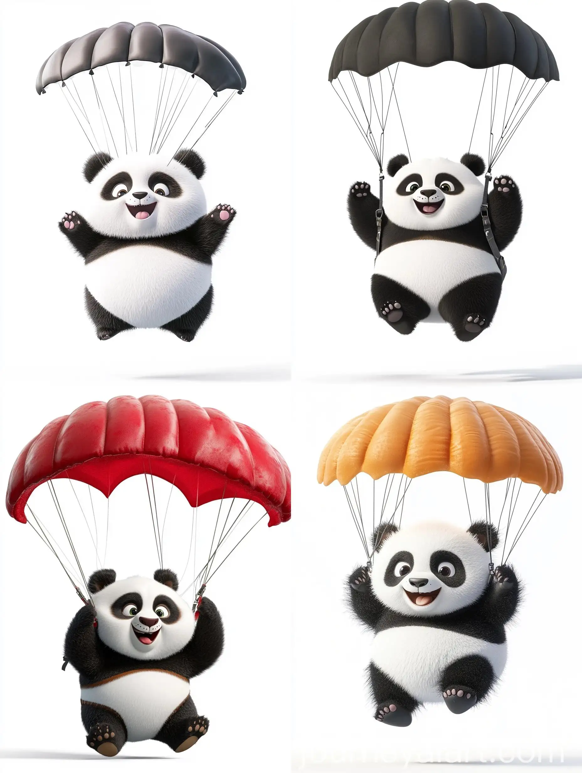 Adorable-Panda-Parachuting-with-Exaggerated-Fluffy-Style