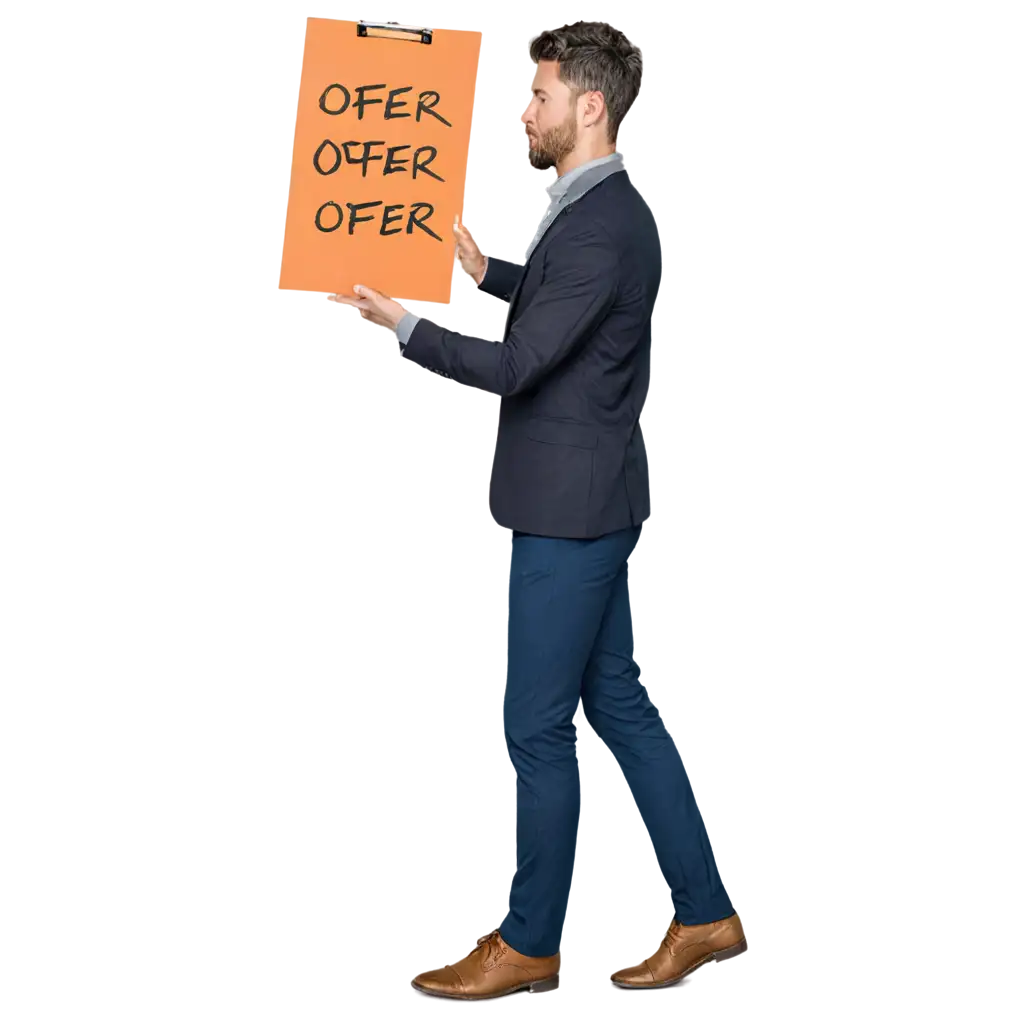 Man-Holding-Board-with-Offer-Text-PNG-Image-for-Promotional-and-Business-Use