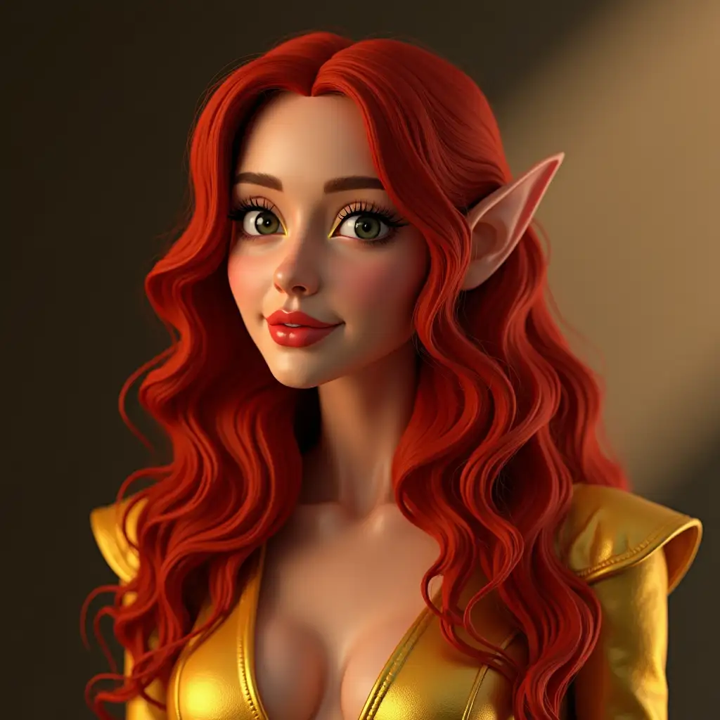 Realistic-3D-Render-of-a-Beautiful-Woman-with-ElfInspired-Features